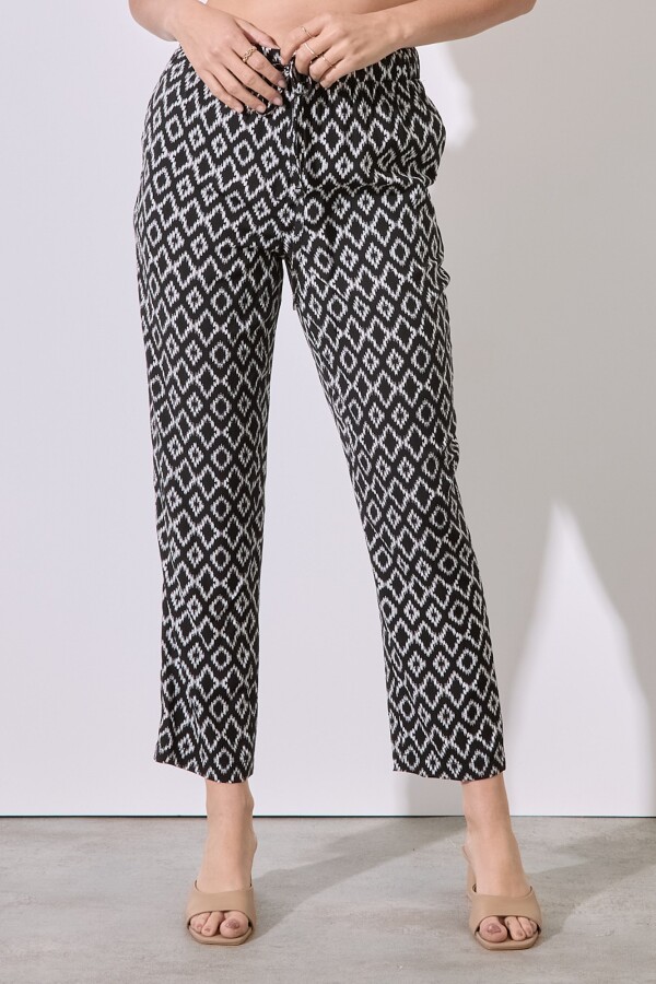 Pantalon Printed NEGRO/BLANCO