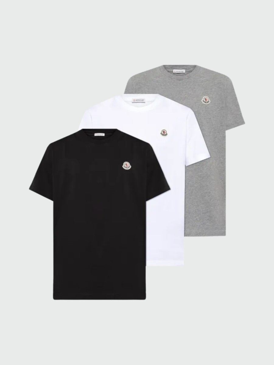 Moncler - Camiseta de Algodón con Parche de logotipo 