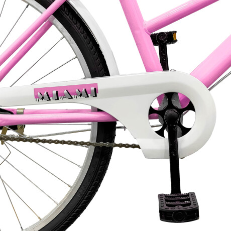 Bicicleta Paseo Expert Miami Dama Rodado 26 + Bolso + Parrilla Rosado