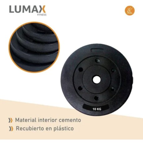 Discos revestidos 10 kg con recubrimiento plástico y núcleo de cemento Discos revestidos 10 kg con recubrimiento plástico y núcleo de cemento