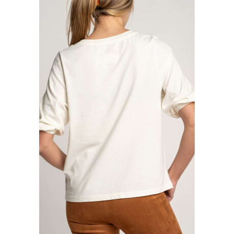 Remera Algodón Manga Globo Off White