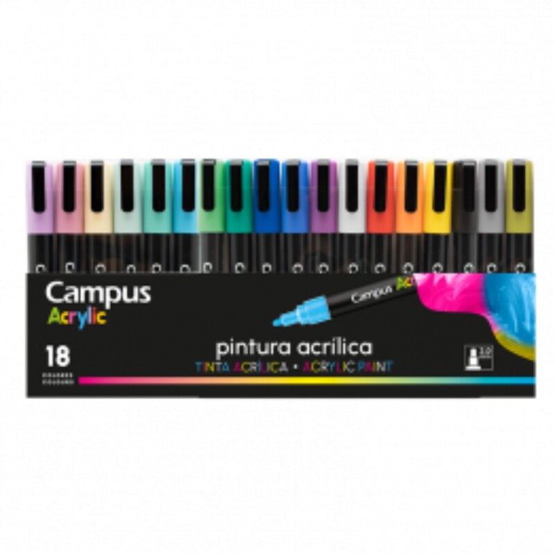 Marcador campus acrilico 18 colores Marcador Campus Acrilico 18 Colores