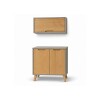COMBO COCINA - BAJO MESADA 2 PUERTAS + AÉREO GRIS