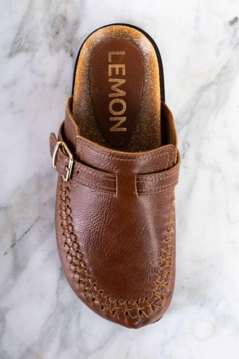 Zueco Trenzado Cuero - Whisky 