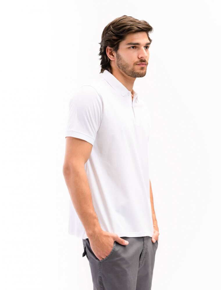 Remera Polo Jersey Blanco