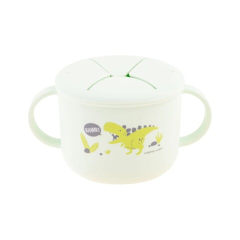 SNACK.SJ Taza De Silicona Para Snacks 6m+ Stephen Joseph - Dino Verde