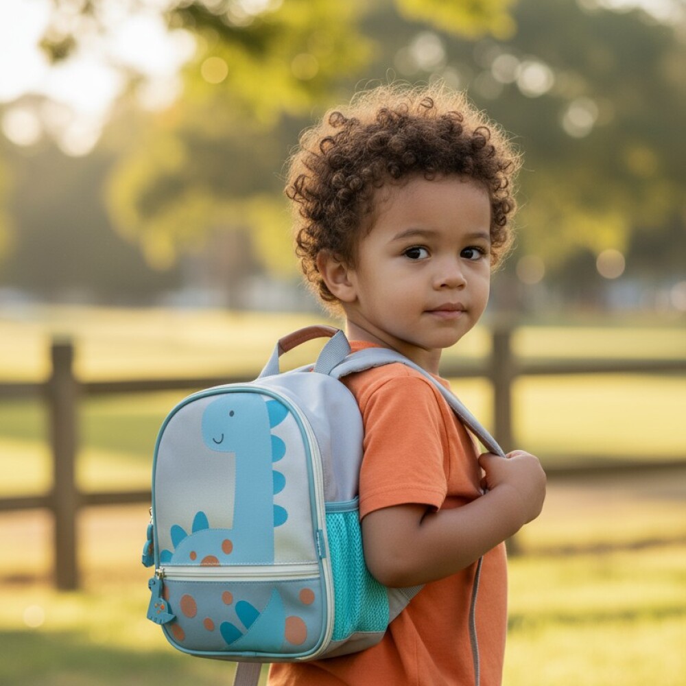 Mochila lunchera termica BUBAZOO BUBA Dino celeste
