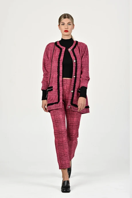 Conjunto Saco Y Pantalón Rosa Estampado