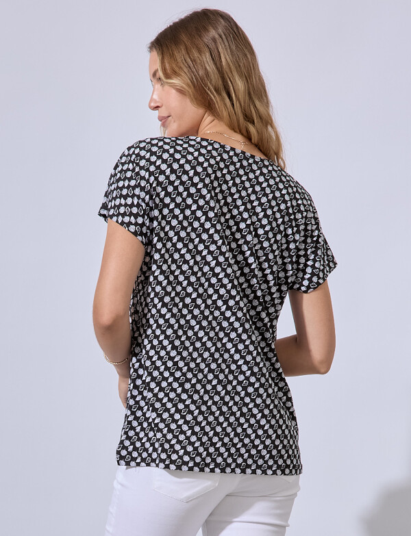 Blusa Print NEGRO/BLANCO