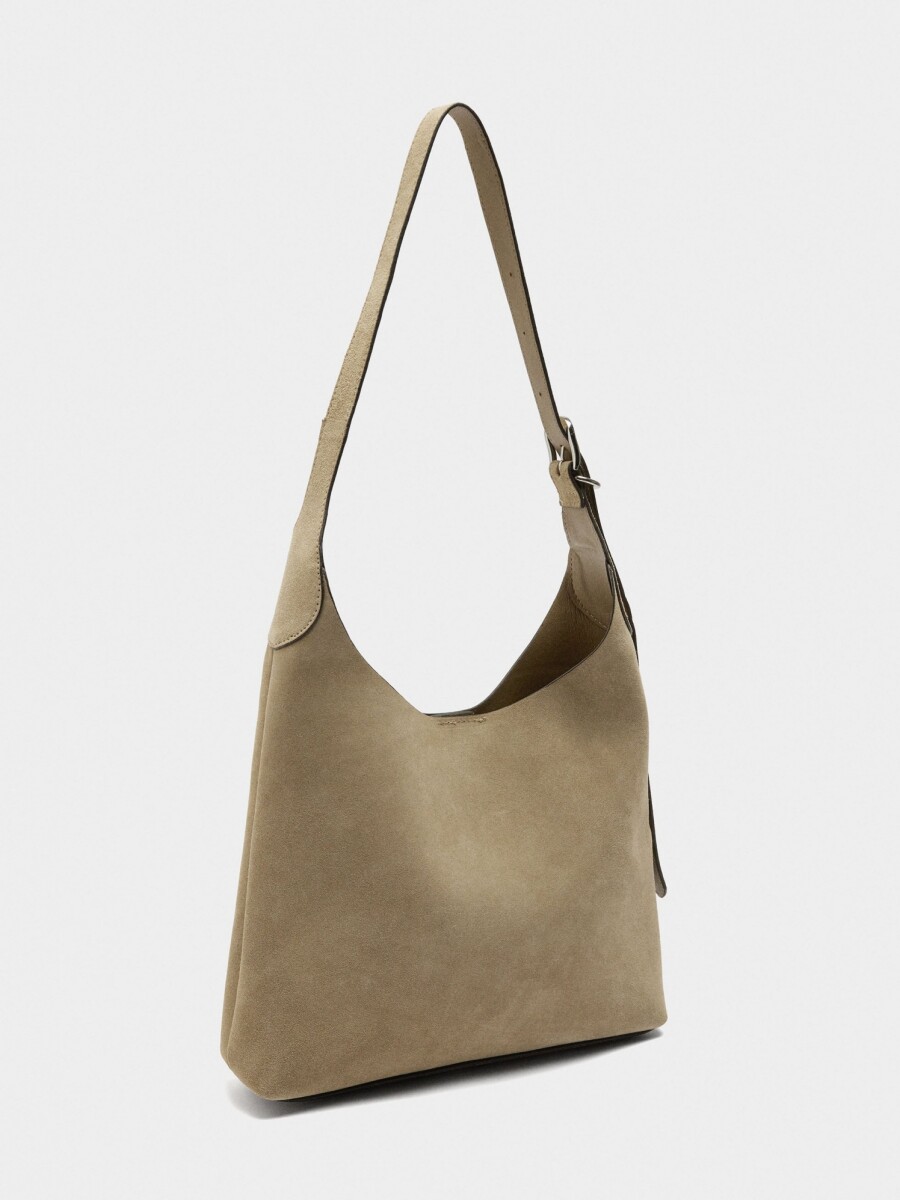 Bolso De Hombro De Piel Serraje camel