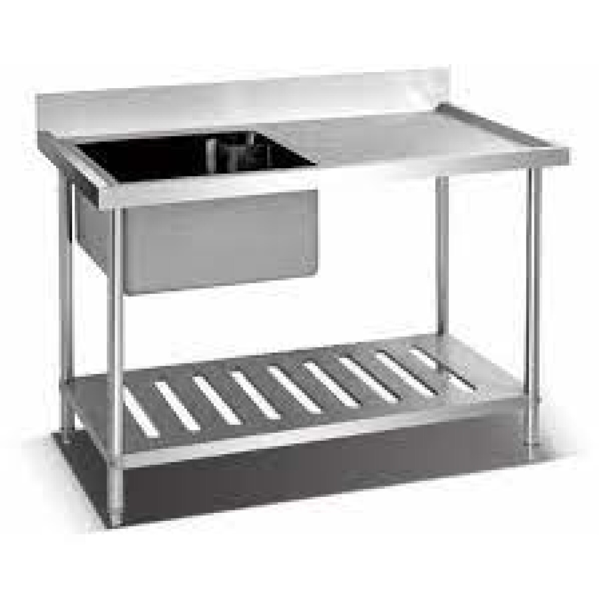 Mesada Acero Inox con Pileta 180 cm c/borde Flamemax 