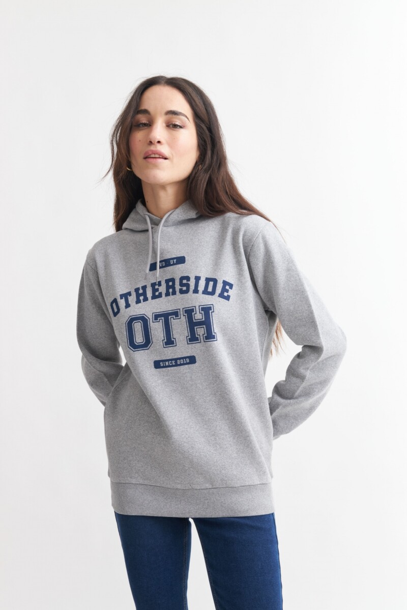 Hoodie estampado - UNISEX GRIS MELANGE
