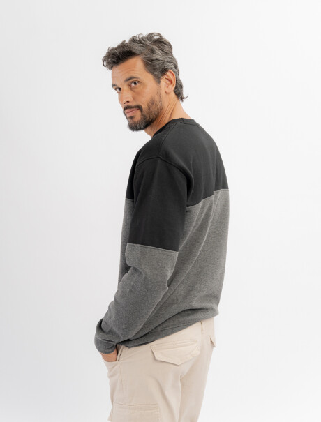 Buzo felpa combinado gris oscuro