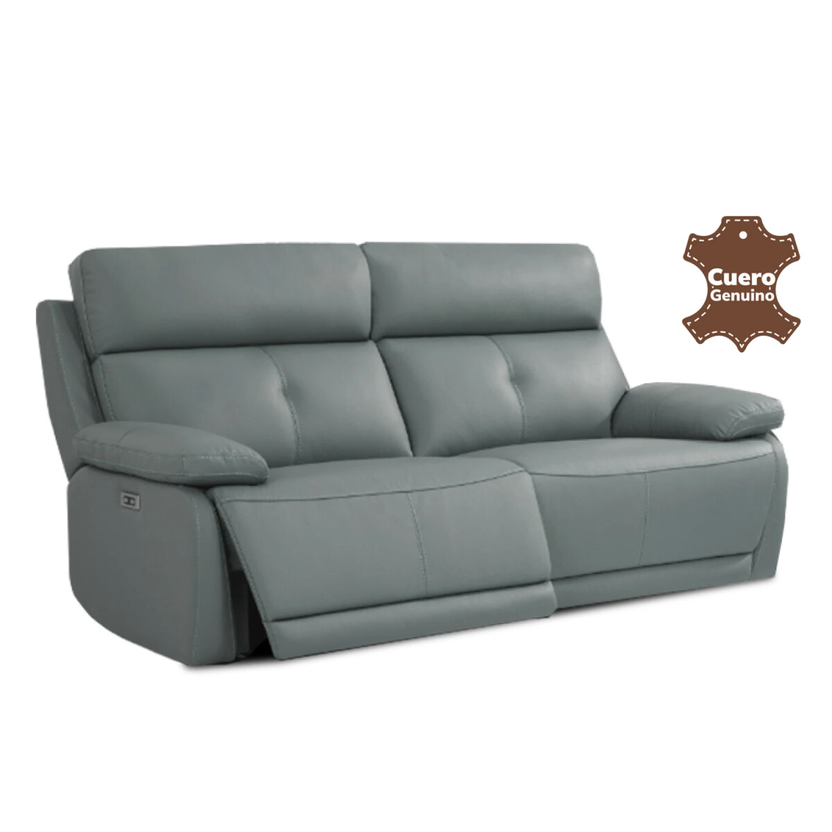 SOFA SILLÓN 3 CUERPOS RECLINABLE RETRACTIL CON SISTEMA ELECTRICO Y EN CUERO GENUINO 