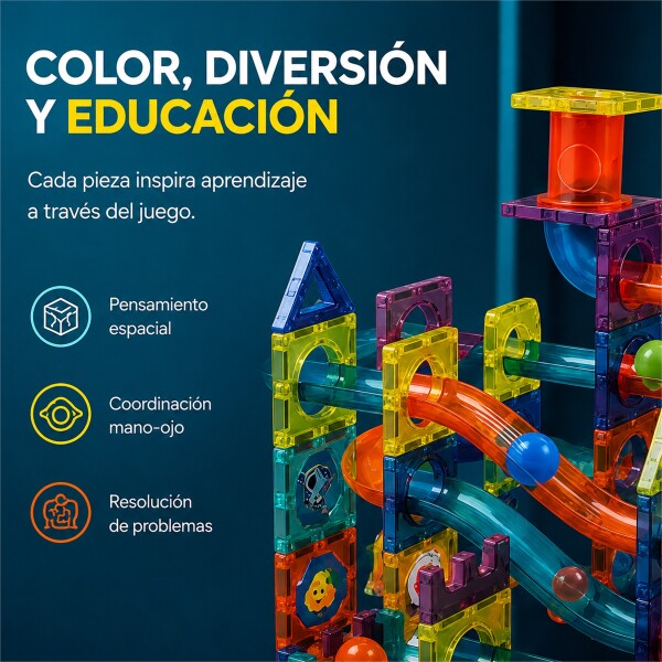 Juego de Construcción Magnético 96 Piezas Azul 1