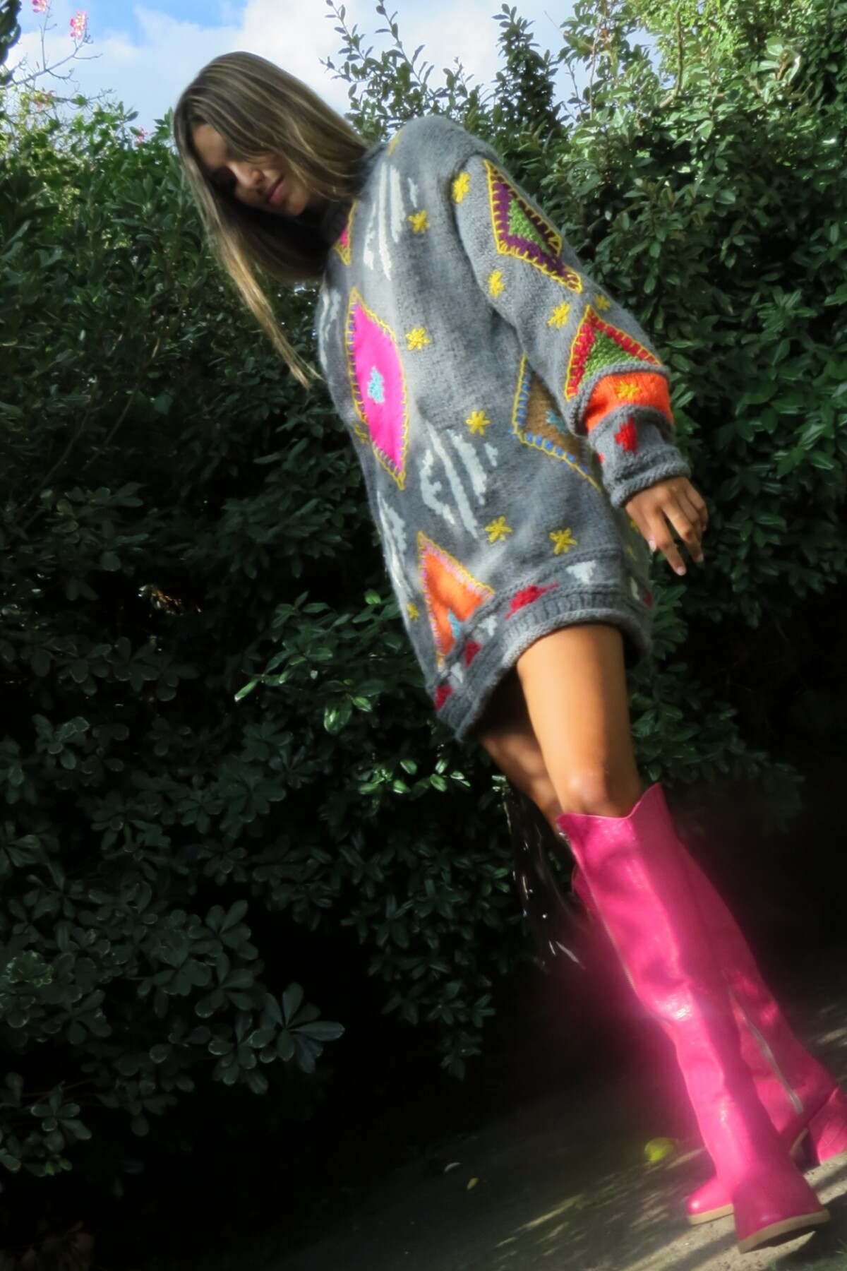 High Heel Boots Crocco Fucsia