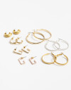 Aros Sets Set 7 Pares De Aros Mix Baños - Dorado
