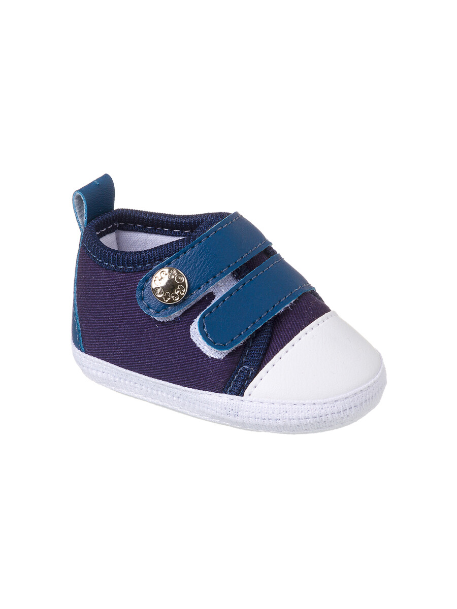Tenis Con Dos Velcros Bebe - Azul 