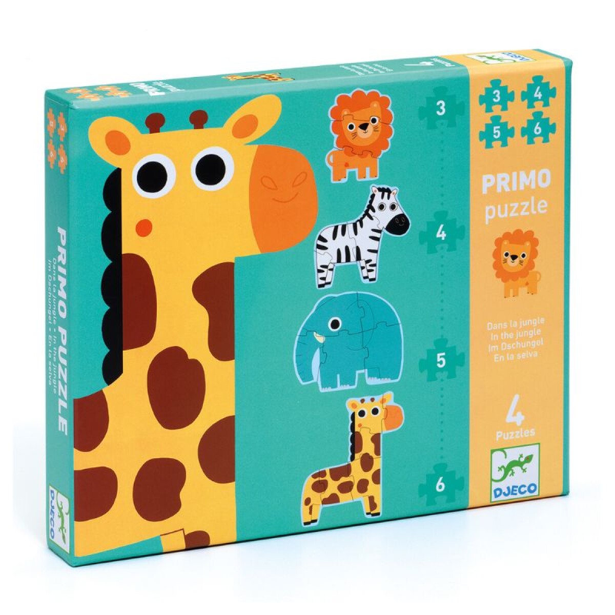 Puzzle x4 3, 4, 5 y 6 Pcs - En la jungla 