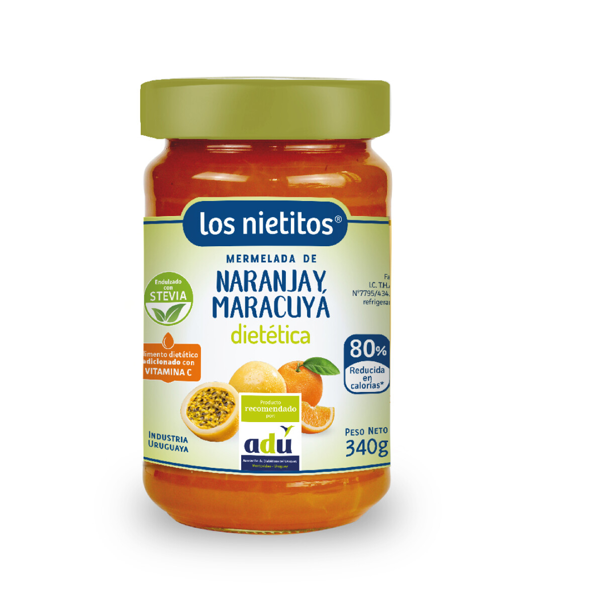 Mermelada naranja y maracuya 340gr Los Nietitos 