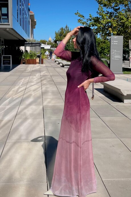 Vestido manga larga Maldivia Rosa