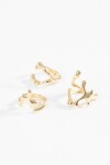 Set 3 anillos irregular dorado