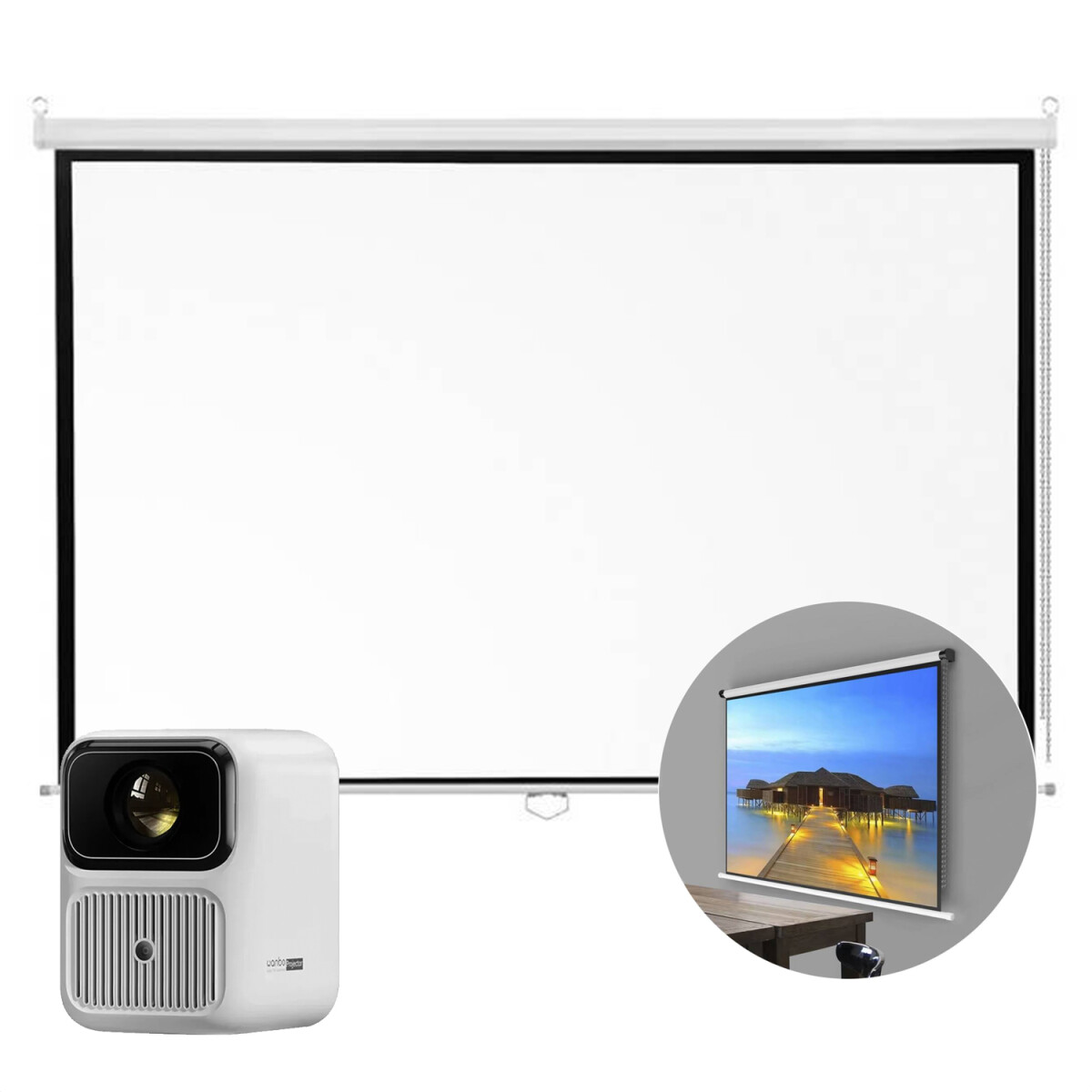 Proyector Wanbo Dali 1 Pro Hd Wifi Bt + Pantalla 100" - PK PROYECTOR WANBO DALI 1 PRO + PANTALLA 