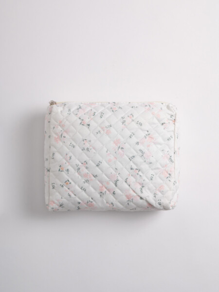Necessaire capitoneado estampa Flores