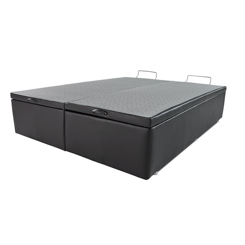 Box Baúl Eco Cuero Negro Queen 79 x 198 x 45 (x2)
