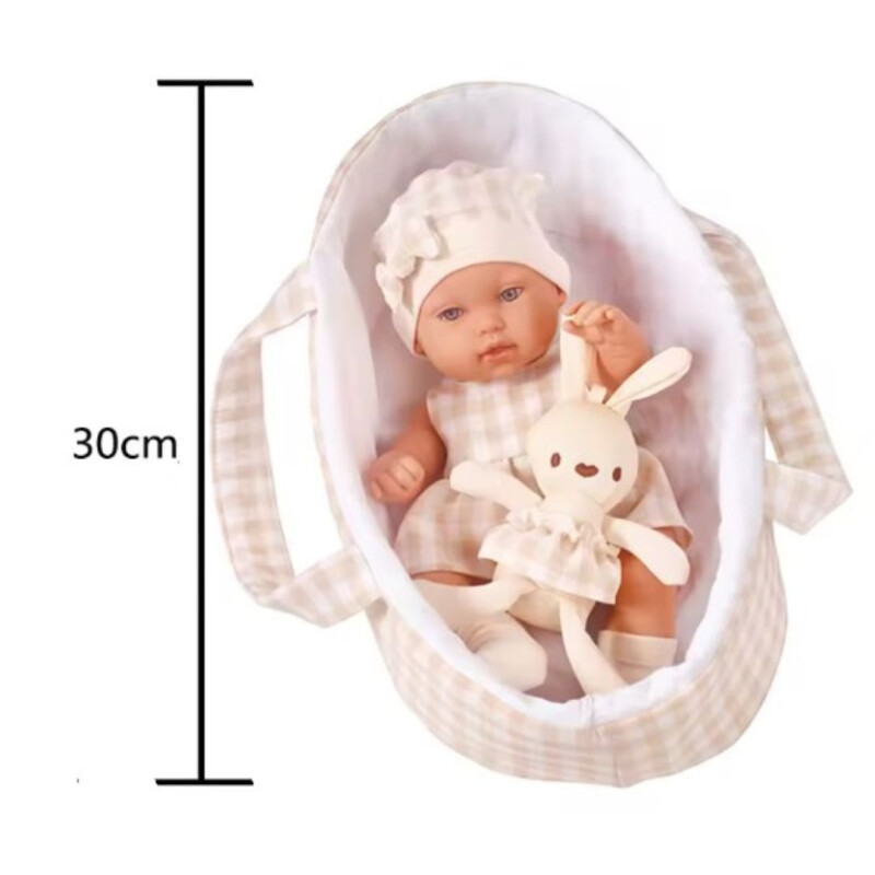 Bebote de Goma en Moises 31cm con conejito Bebote De Goma En Moises 31cm Con Conejito