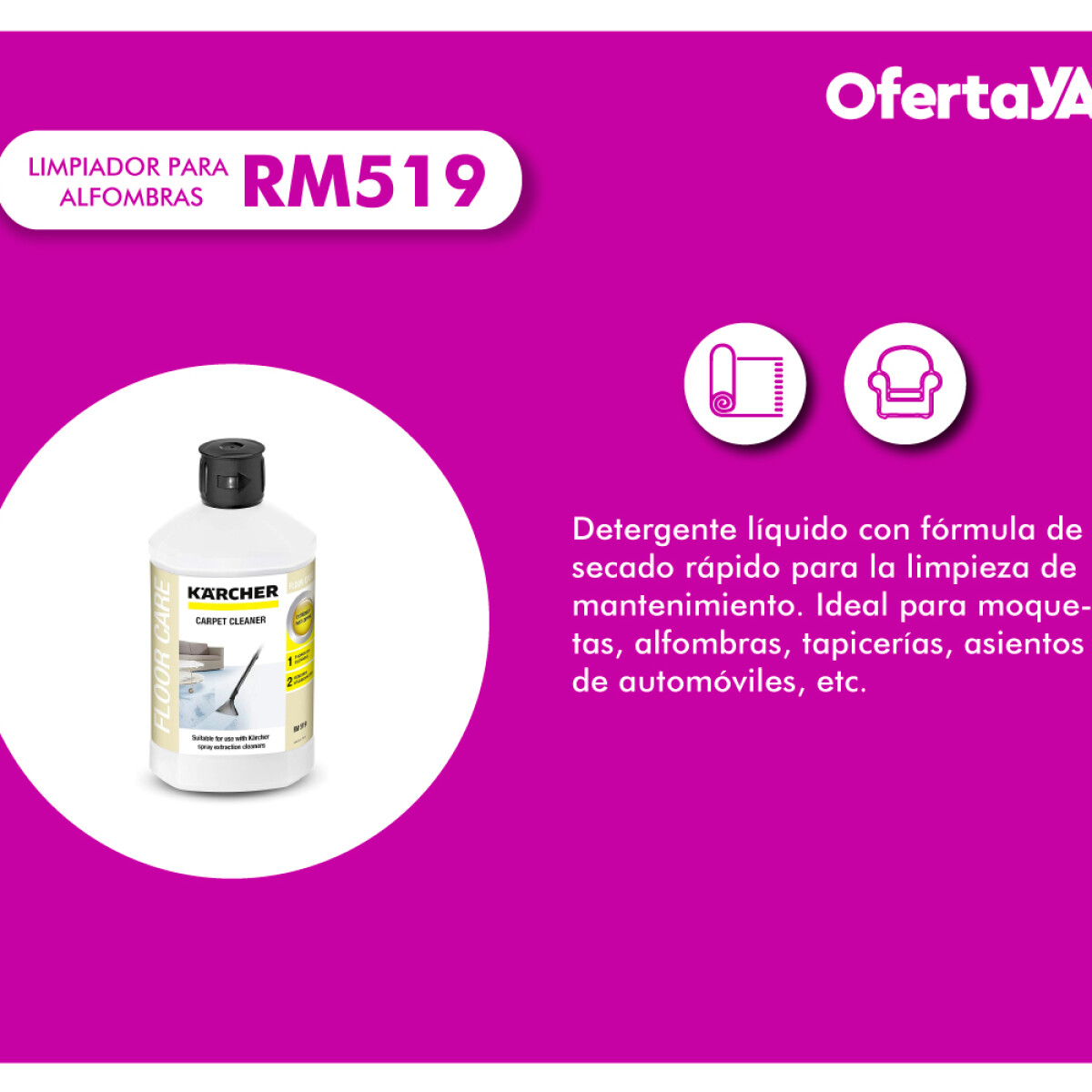 Detergente Limpiador Alfombras Karcher RM 519 SE4001 Detergente Limpiador Alfombras Karcher RM 519 SE4001