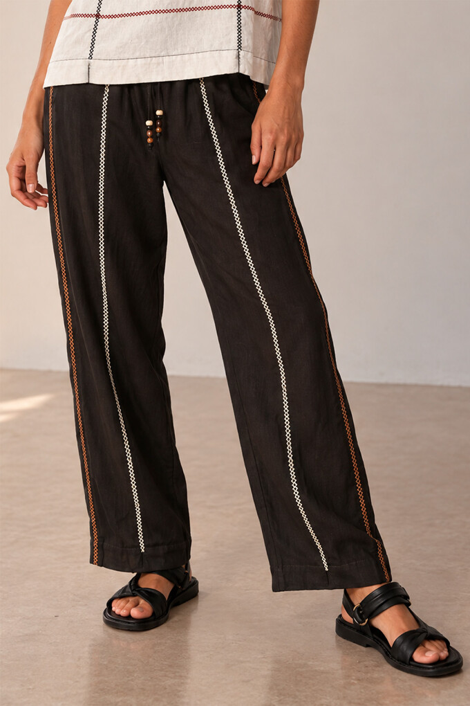 PANTALON LINO CRUZ NEGRO