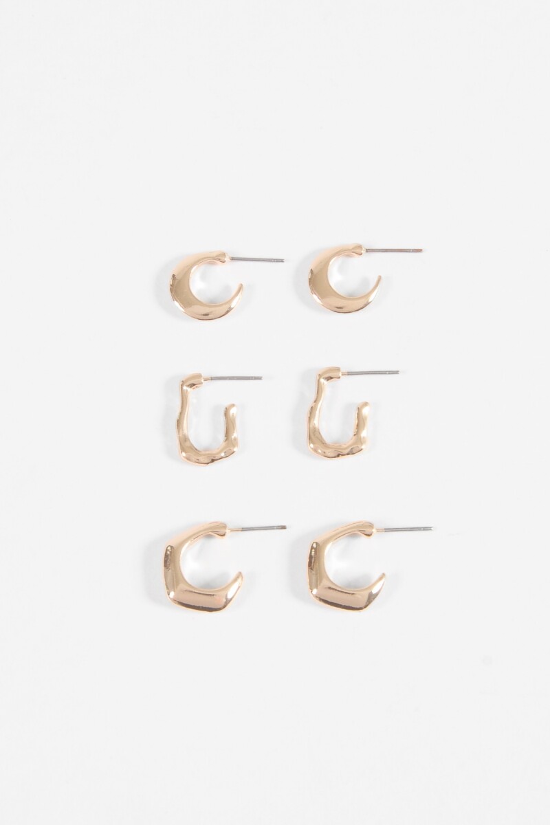 Set 3 aros texture dorado