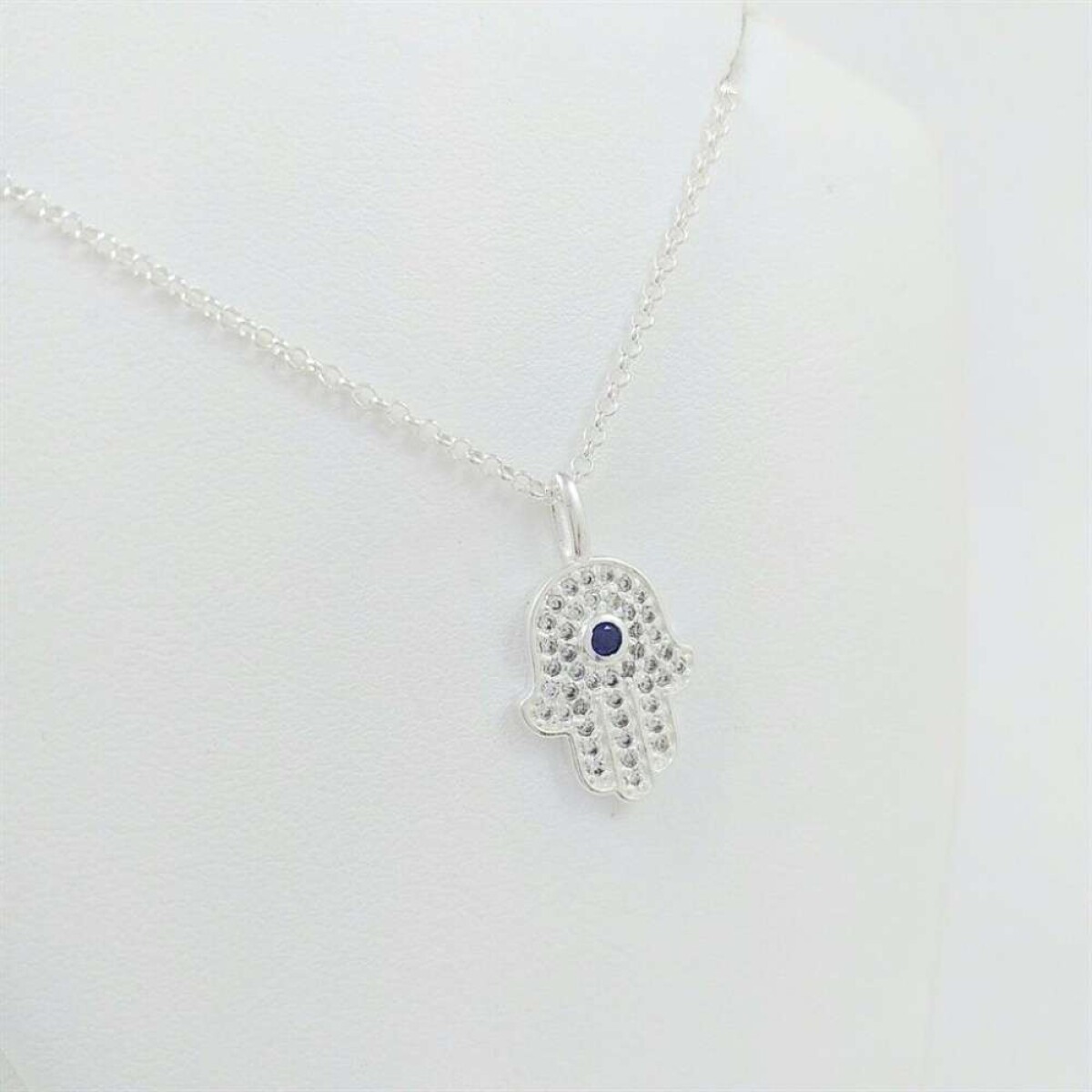 Dije Mano de Fátima con Ojito de plata 925 - Con Circonias 