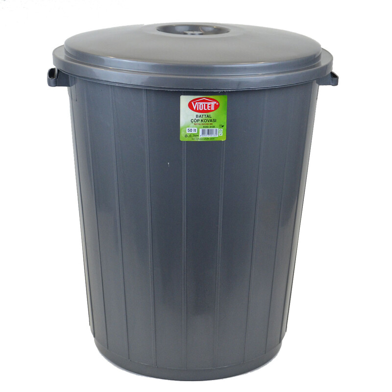 Tarro de residuos 50 lts con tapa GRIS OSCURO