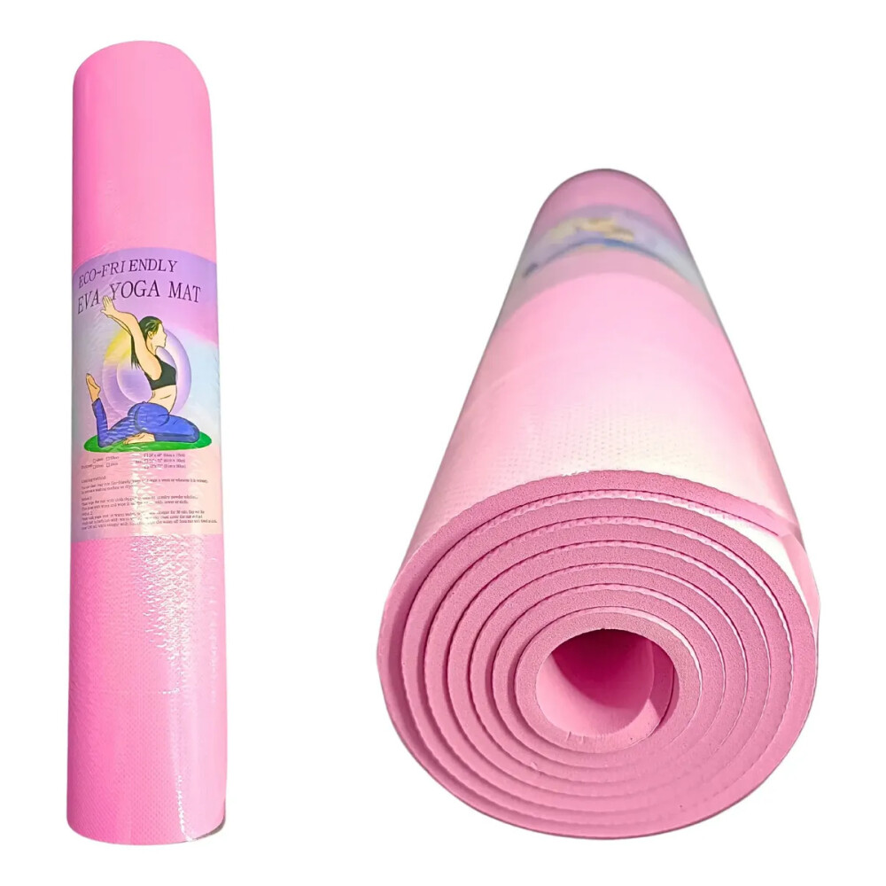 Alfombra para ejercicio, yoga, pilates. 4mm de espesor Rosa