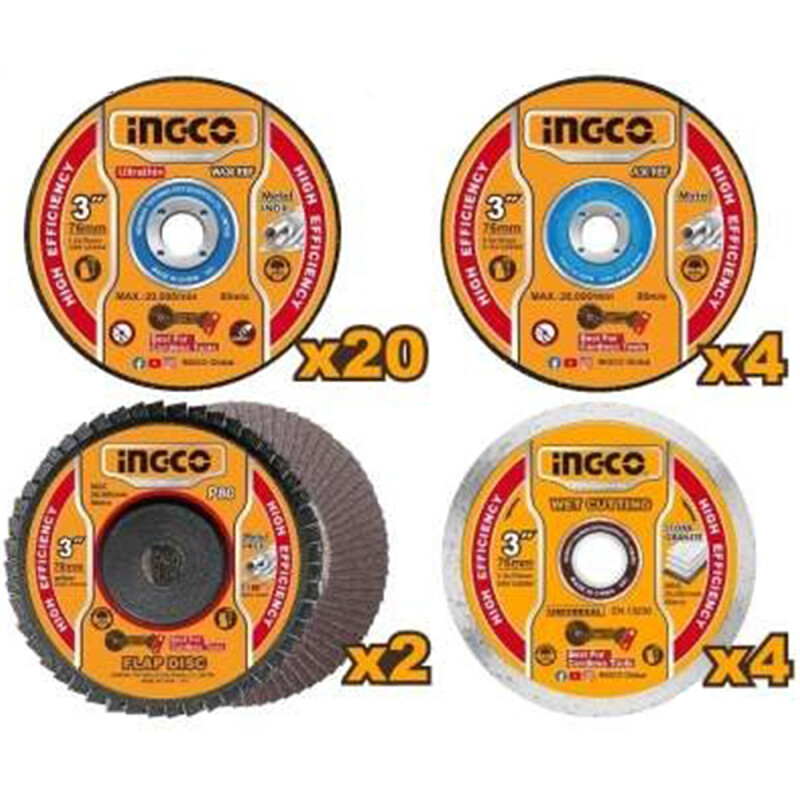 SET X 30 3 PULG DISCOS P MINI AMOLADORA CAGLI76017 INGCO MCD07630 SET X 30 3 PULG DISCOS P MINI AMOLADORA CAGLI76017 INGCO MCD07630