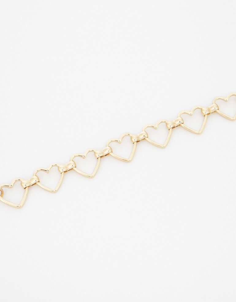 Pulseras Flexibles Metal Pulseras Flexible Maxi Corazón - Dorado
