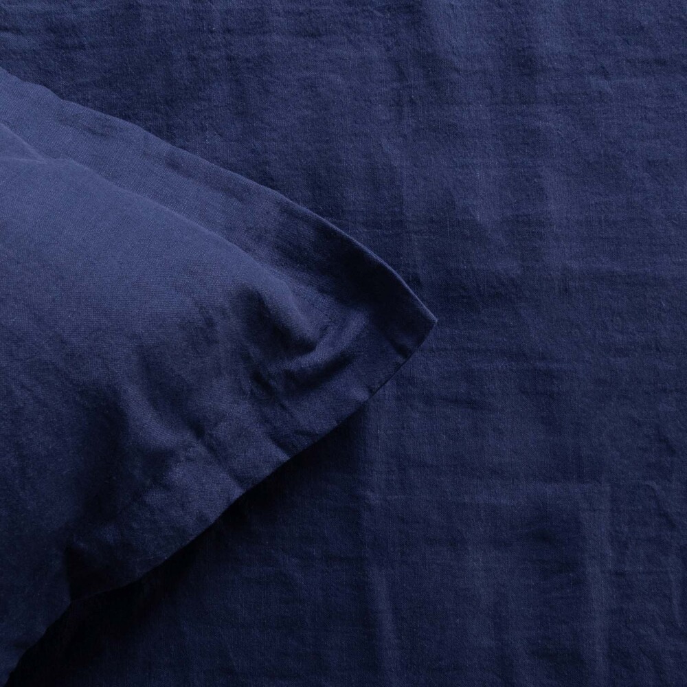 FUNDA NÓRDICA QUEEN LINO-Y-ALGODON AZUL LINEN COTTON MARINO