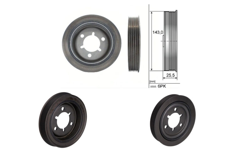 Polea Damper Citroen Berlingo/C4/Xsara Picasso/C3 Peug 307/Hoggar/207/Partner/208 04-25 Polea Damper Citroen Berlingo/C4/Xsara Picasso/C3 Peug 307/Hoggar/207/Partner/208 04-25