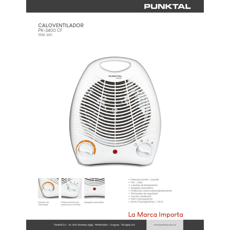 Caloventilador Punktal PK-3400CF Caloventilador Punktal PK-3400CF
