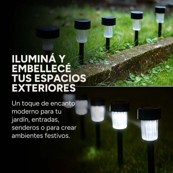 Luces Solar Farol Estaca Antorcha Luz Led Lampara Jardin Variante Calida