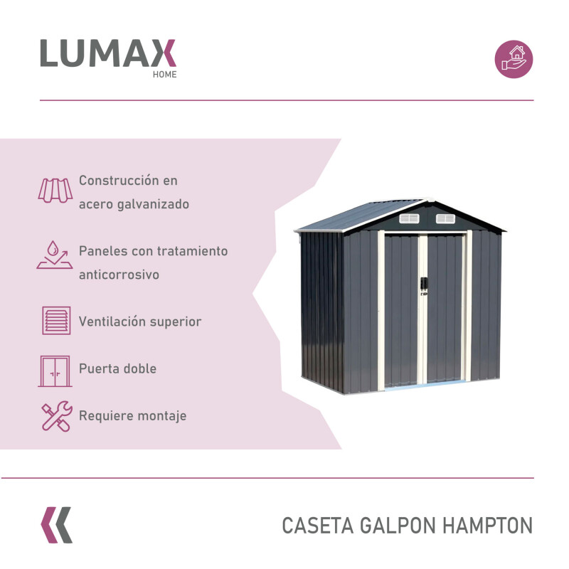 Caseta Galpon Jardin Lumax Hampton Gris Oscuro Caseta Galpón Jardín Lumax Hampton Gris Oscuro 193x121x190 Caseta Galpon Jardin Lumax Hampton Gris Oscuro Caseta Galpón Jardín Lumax Hampton Gris Oscuro 193x121x190