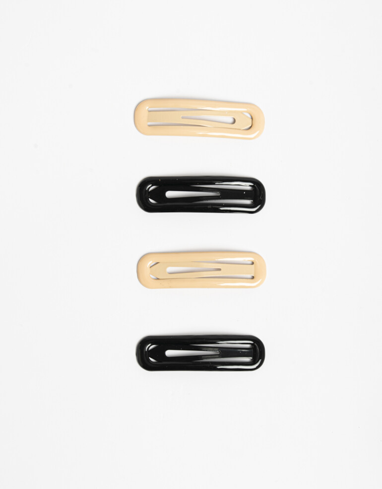 Horquillas Set Acrilico Set De Hebillas Tic Tac - Combinacion Bicolor