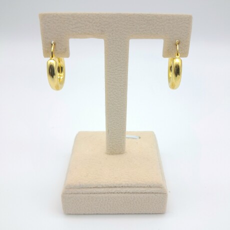 Par de aros de plata 925 con baño de oro amarillo. Par de aros de plata 925 con baño de oro amarillo.