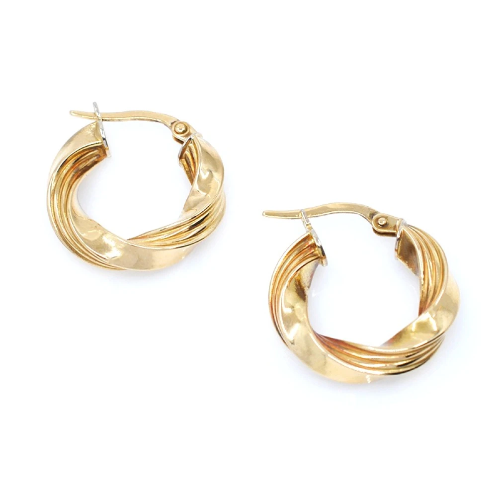 Aros torneados en oro 18k amarillo Aros torneados en oro 18k amarillo