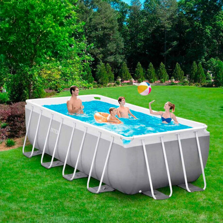 Piscina Intex Estructural 8418 L 400x200 Rectangular Gris claro