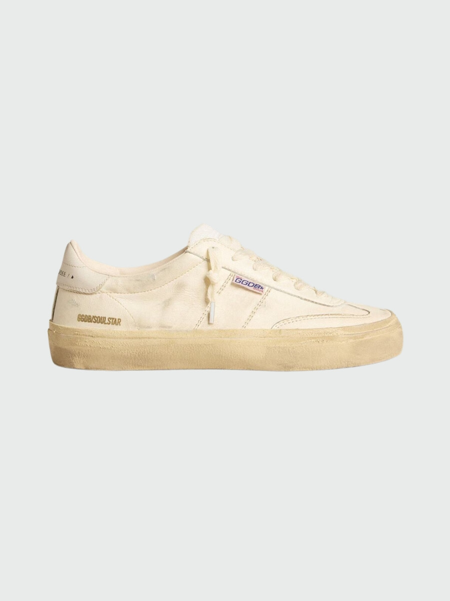 Golden Goose-Championes de cuero acordonados, Soul star - Blanco 