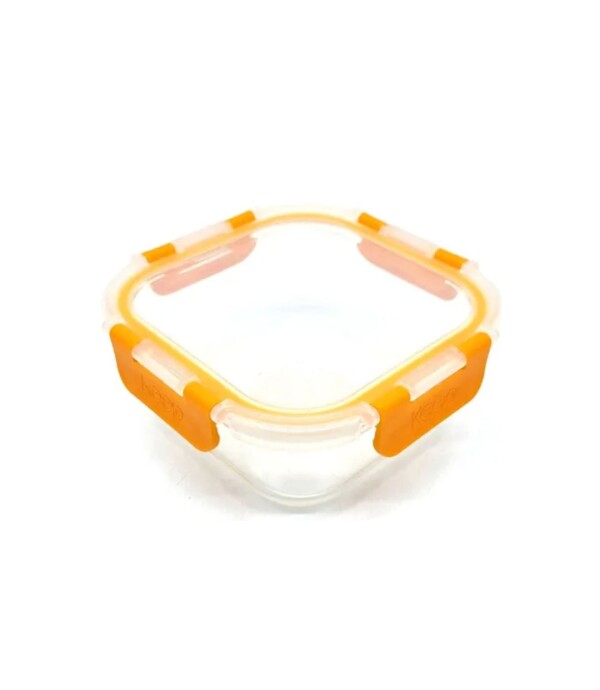 HERMETICO CUADRADO 800ML GLASS KEEP Naranja