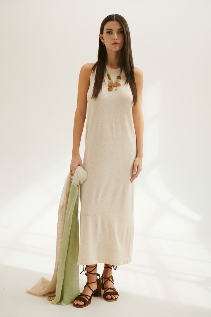 VESTIDO TEJIDO TANIA NATURAL